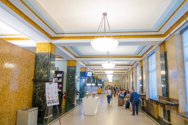 New York, ABD - 05 Mayıs 2017: Görünümünden içinde evlilik Büroları genel Resepsiyon koridor, Chinatown, Manhattan New York, New York City Tezgahtarlar binasında