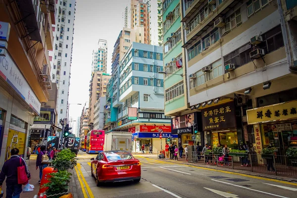 Hong Kong, Çin - 26 Ocak 2017: Gündüz, Kennedy kasaba kentsel peyzaj. Sai Wan Hong Kong Adası batı ucundaki Kennedy yeridir