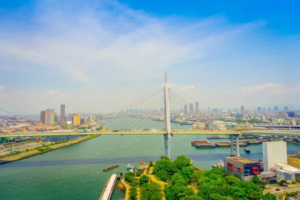 Osaka, Japonya - 18 Temmuz 2017: Güzel bir gün Japonya'nın Osaka city Osaka bölgesinde güzel manzarasına — Stok fotoğraf