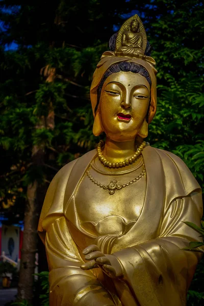 On bin Buda Manastırı Sha Tin, Hong Kong, etkileyici altın heykeller — Stok fotoğraf