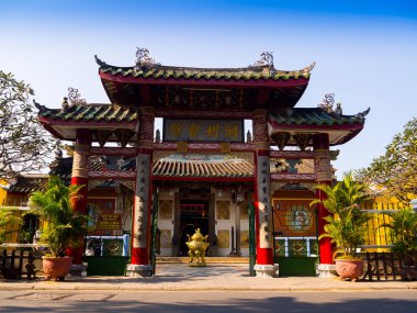 Hoian, Vietnam, Eylül, 04 2017: Antik bir muhteşem tapınak hoian, Vietnam güneşli bir günde, güzel manzarasına