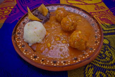 Cozumel bölgesinden lezzetli geleneksel Meksika yemeği