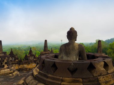 9. yüzyıl Mahayana Budist tapınağı Borobudur, Yogyakarta, Java Adası, Endonezya yakınındaki Magelang Regency