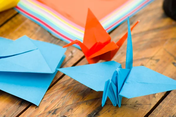 Closeup shot of colorful papers to make origami art — Stock Photo, Image