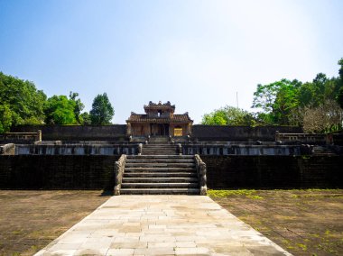 Köşk Bahçe Kalesi içinde ton üzerinde Dragon dekor. Vietnam