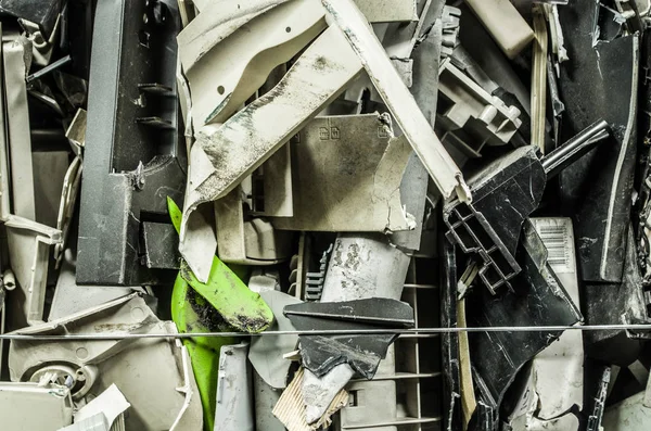 Close-up de peças de computador de peças eletrônicas como lixo — Fotografia de Stock