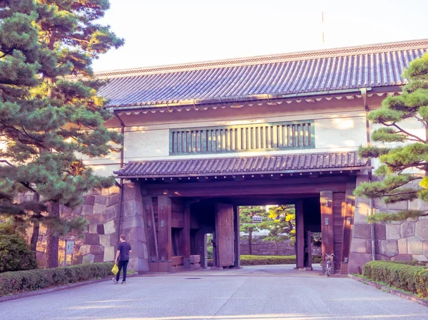 京都, 日本-2017年7月05日: 龙的寺庙和禅宗庭院的输入, 天堂龙寺庙。在京都 — 图库照片