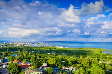 Güzel manzaralı San Andres Adası Kolombiya ve Karayip Denizi Güney Amerika beldesi