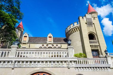 Gotik Ortaçağ Kalesi Müzesi Medellin, Kolombiya, Güney Amerika'nın güzel manzarasına