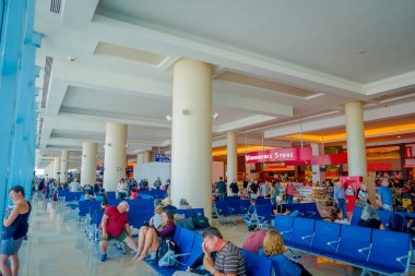 Cancun, Meksika - 24 Şubat 2016: Cancun Uluslararası Havaalanı, Meksika'nın iç