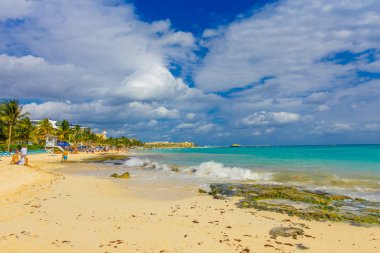 Bir Playa del Carmen, Meksika - 10 Ocak 2018: tipik bir Caribbean başvurmak, Playa Del Carmen Meksika