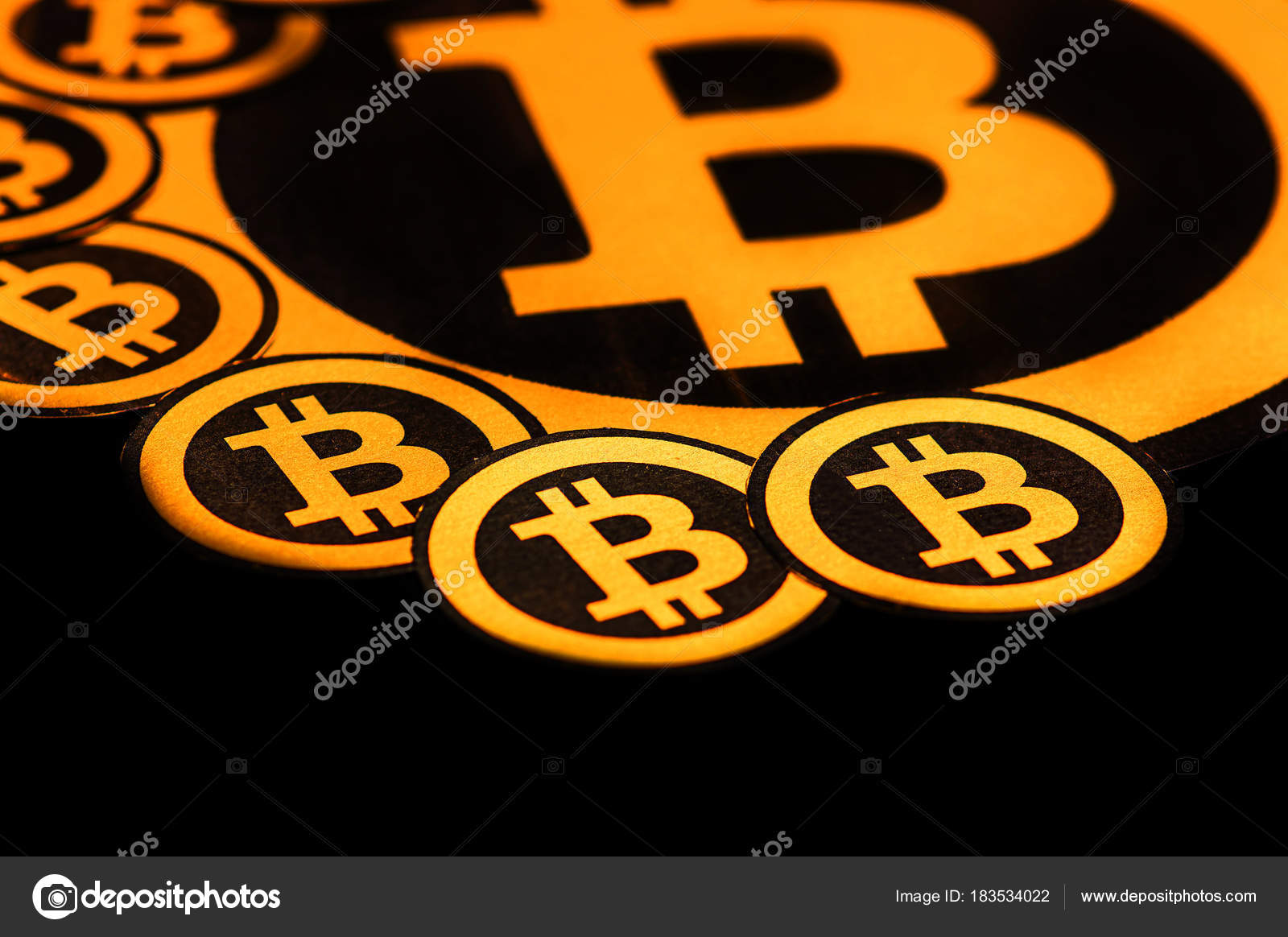 Quito Ecuador January 31 2018 Close Up Of Golden Bitcoin Logo