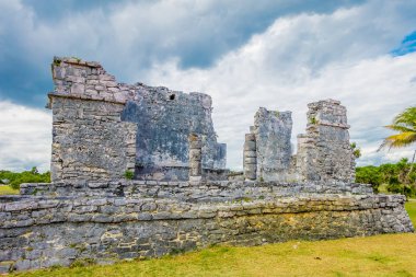 Güzel Maya harabelerini bir tulum. Tulum sit alanı. Meksika