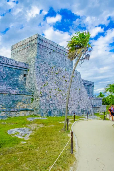 Tulum maja romok régészeti területe. Yucatan — Stock Fotó