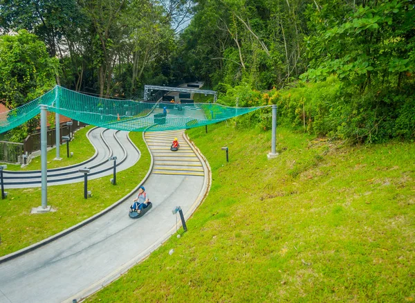 Singapur, Singapur - 30. ledna 2018: nad zobrazením Singapur Sentosa Skyride saně, Singapur — Stock fotografie