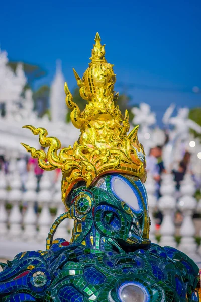 CHIANG RAI, TAILANDIA - 01 DE FEBRERO DE 2018: Wat Rong Khun: Escultura Iron Man — Foto de Stock