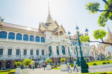 Bangkok, Tayland, 02 Şubat 2018: Kimliği belirsiz turist Royal grand palace Bangkok, Asya girin, açık görünüm