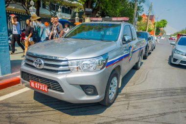 Bangkok, Tayland, 08 Şubat 2018: Açık görünümü bir Road Bangkok şehir toplu taşıma