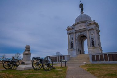 Gettysburg, ABD - Nisan, 18, 2018: Abide Gettysburg ulusal askeri Park'ta açık görünümünü