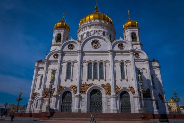 Moskova, Rusya - Nisan, 24, 2018: açık bakış, diriliş Mesih İsa Katedrali kilisesine. Bu mimari bir dönüm noktası ve Alexander II benzersiz bir anıt 's