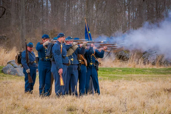 MOORPARK, USA - APRIL, 18, 2018: The Blue and Gray Civil War Reenactment in Moorpark, CA is the largest battle reenactment west of the Mississippi — Stock Photo, Image