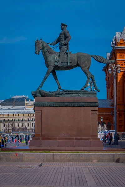 Moskau, russland - 24. April 2018: Denkmal des Gründers von moskau Juri Dolgorukij in der Twerskaja Straße in Moskau — Stockfoto