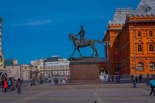 MOSCA, RUSSA-APRILE, 24, 2018: Monumento del fondatore di Mosca Yuri Dolgorukiy in via Tverskaya a Mosca — Foto Stock