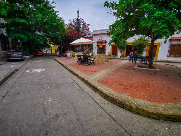 Straten van de Getsemani buurt van Cartagena, Colombië — Stockfoto