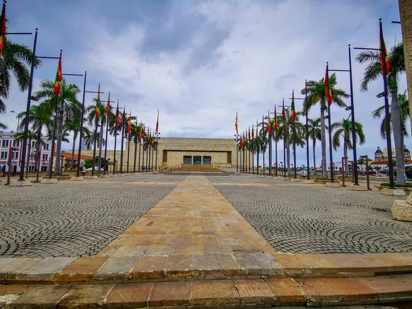 Uitzicht op het Julio Cesar Turbay Ayala Cartagena de Indias Convention Center en de buurt, Cartagena Colombia — Stockfoto