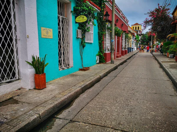 Straten van de Getsemani buurt van Cartagena, Colombië — Stockfoto