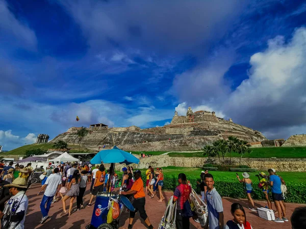 CARTAGENA, COLÔMBIA - NOVEMBRO 05, 2019: Castelo de Castillo de San Felipe de Barajas em Cartagena das Índias, Colômbia . — Fotografia de Stock