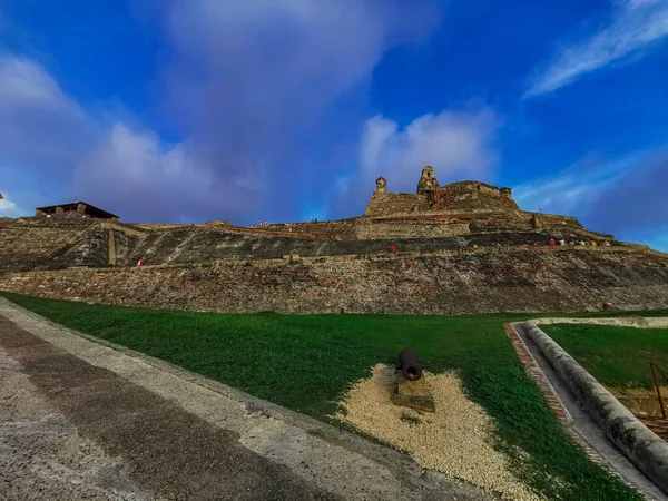 Castillo de San Felipe de Barajas castle-ben Cartagena de Indias, Kolumbia. — Stock Fotó