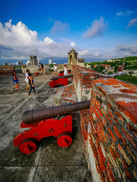 Castillo de San Felipe de Barajas castle-ben Cartagena de Indias, Kolumbia. — Stock Fotó