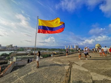 CARTAGENA, COLOMBIA - NOVEMBER 05, 2019 :Castillo de San Felipe de Barajas castle in Cartagena de Indias, Colombia.