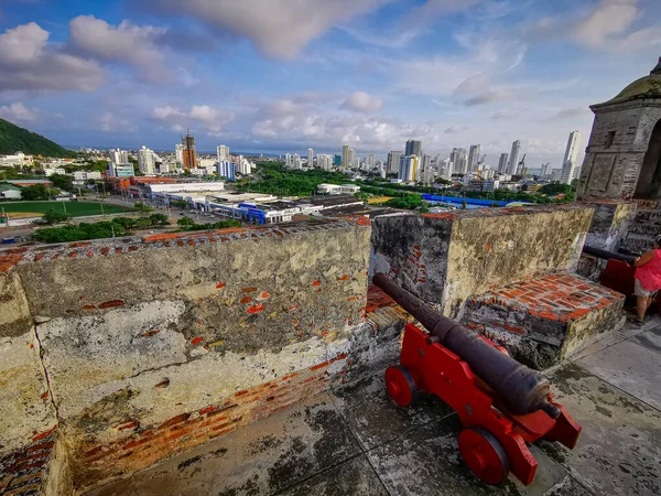 Castillo de San Felipe de Barajas castle-ben Cartagena de Indias, Kolumbia. — Stock Fotó