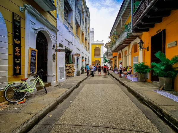 Vecchia parte storica di Cartagena circondata dal muro difensivo . — Foto Stock