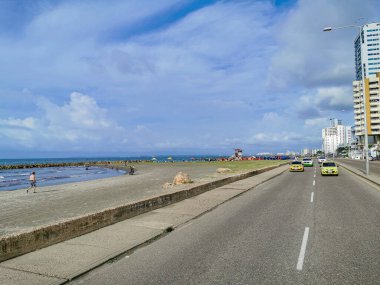 Cartagena Kolombiya 'nın eski şehrin plaj sorumlusu..
