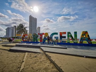 Cartagena Kolombiya 'nın eski şehrin plaj sorumlusu..