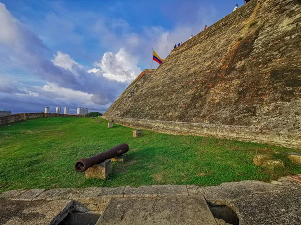 Castillo de San Felipe de Barajas hrad v Cartagena de Indias, Kolumbie. — Stock fotografie