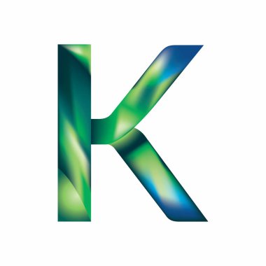K harfi mavi-yeşil rengindedir. EPS.8