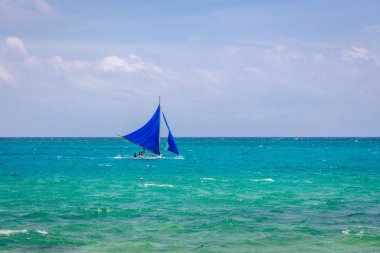 Yelkenli tekne Denizi, Boracay Adası, Filipinler