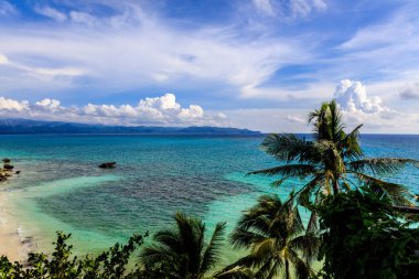 Görünüm Diniwid Beach, Boracay Adası, Filipinler