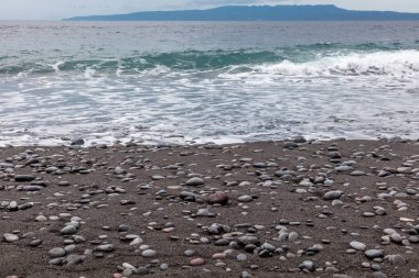 Siyah kum Beach'te Padangbai, Bali Adası, Endonezya