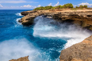 Şeytanlar gözyaşları, darbe delik günbatımı noktası, Nusa Lembongan, Endonezya