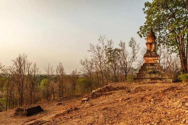 Stone Stupa Chedi Wat Saphan Hin Sukhothai Historical Park Thailand — Stock Photo, Image