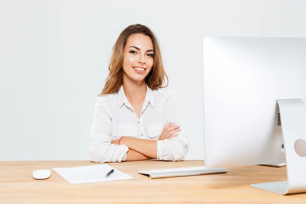 Businesswoman with arms folded — Stock Photo, Image