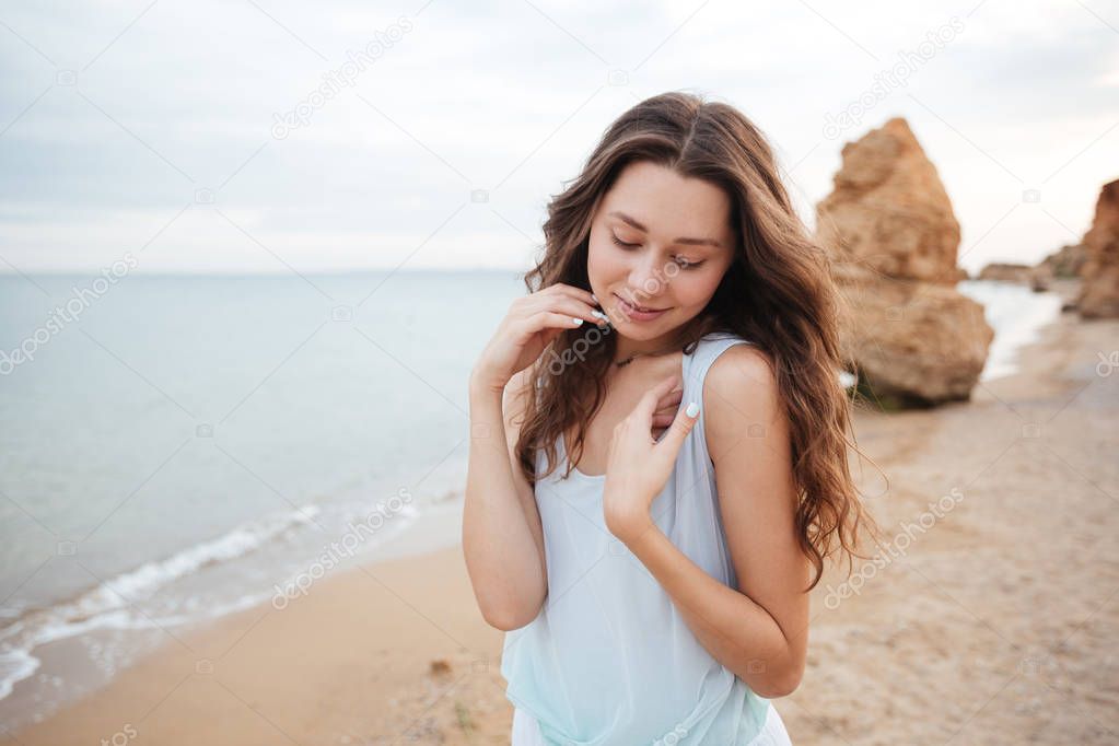 Shower cute beach long hair