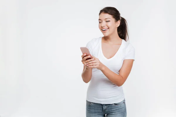 Model with phone — Stock Photo, Image