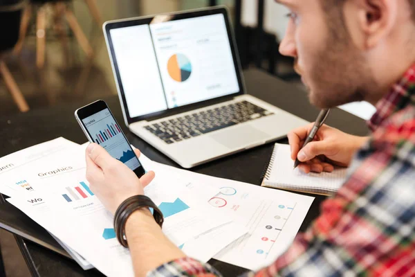 Top view of man in office — Stock Photo, Image