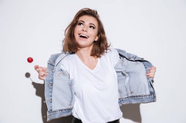 Mutlu kadın hoding şeker.